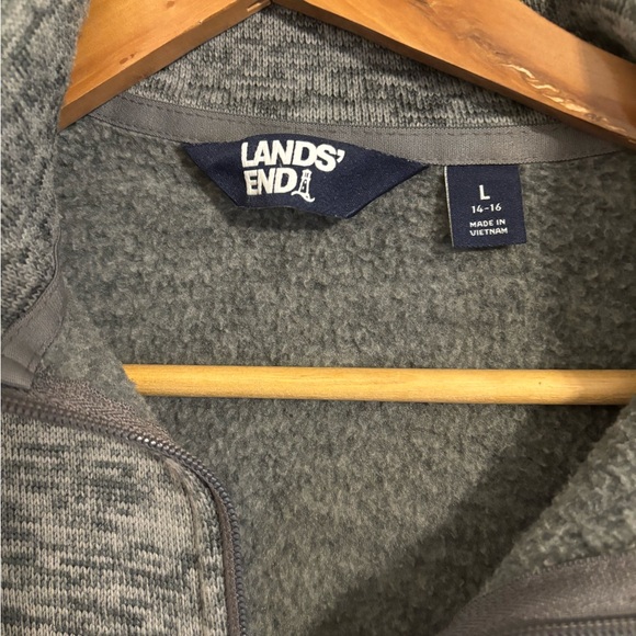 Grey Land’s End Quarter-Zip Sweater, size L. - Picture 4 of 4